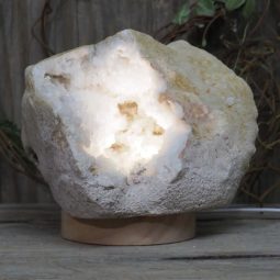 Natural Calcite Geode Lamp with Large LED Light Base DS1197 | Himalayan Salt Factory
