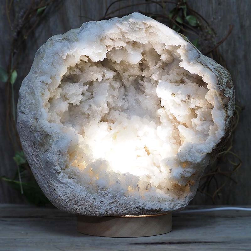 4.08kg Natural Calcite Geode Lamp with Large LED Light Base DS1200 3 Natural Calcite Geode Lamp with Large LED Light Base DS1200 | Himalayan Salt Factory