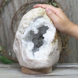 4.76kg Natural Calcite Geode Lamp with Large LED Light Base DS1201 8 Natural Calcite Geode Lamp with Large LED Light Base DS1201 | Himalayan Salt Factory