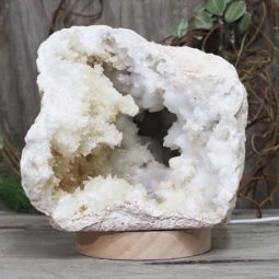 Natural Calcite Geode Lamp with Large LED Light Base DS1202 | Himalayan Salt Factory