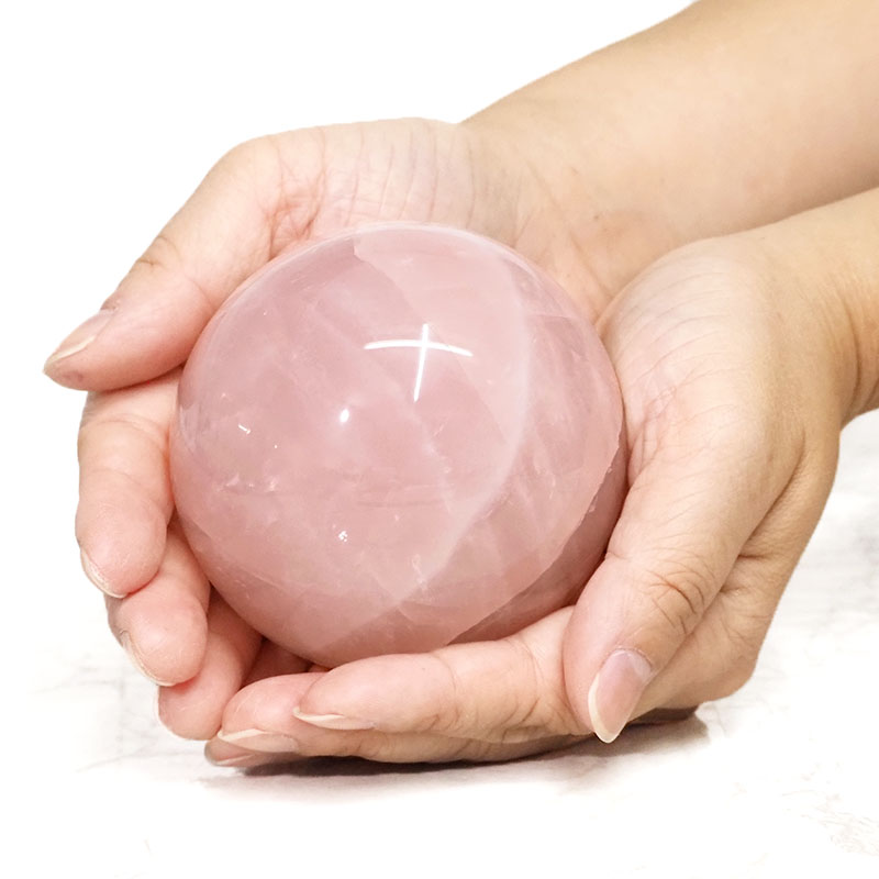 0.628kg Rose Quartz Sphere DS1154 4 Rose Quartz Sphere DS1154 | Himalayan Salt Factory