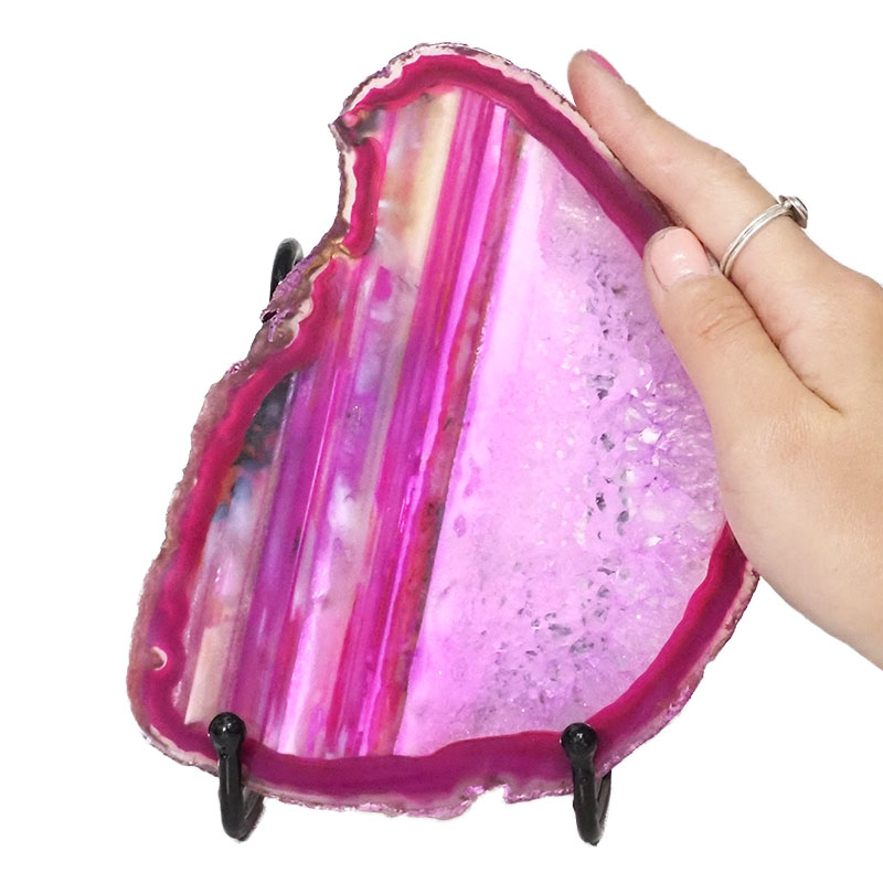 Sliced Brazilian Crystal Agate Lamp N814 5 Sliced Brazilian Crystal Agate Lamp N814 | Himalayan Salt Factory