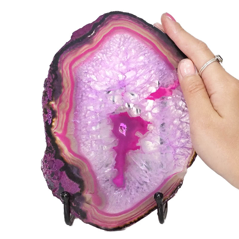 Sliced Brazilian Crystal Agate Lamp N816 5 Sliced Brazilian Crystal Agate Lamp N816 | Himalayan Salt Factory