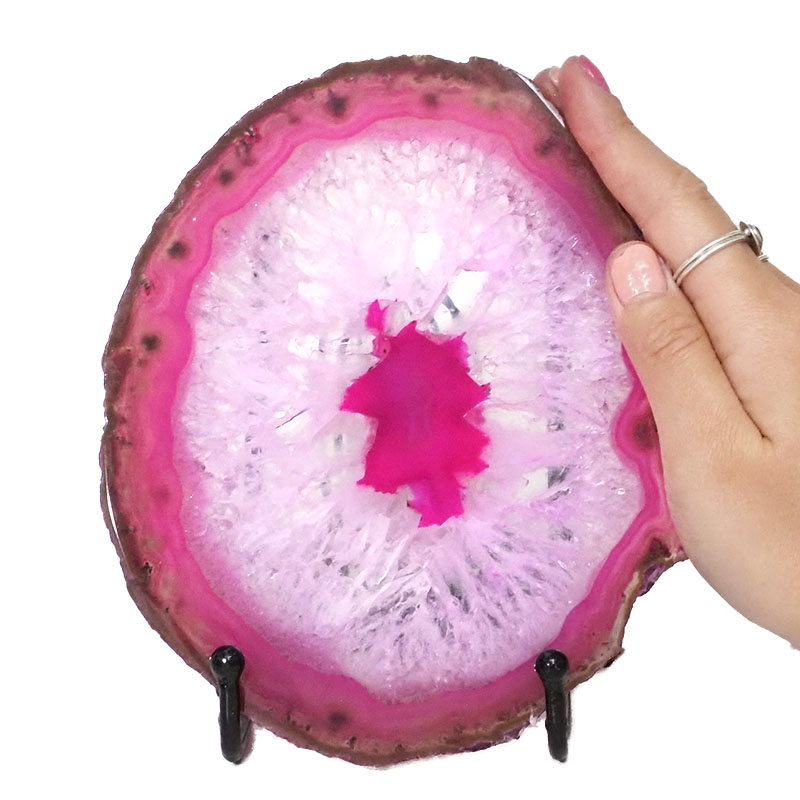 Sliced Brazilian Crystal Agate Lamp N825 5 Sliced Brazilian Crystal Agate Lamp N825 | Himalayan Salt Factory