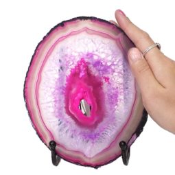 Sliced Brazilian Crystal Agate Lamp N839 | Himalayan Salt Factory