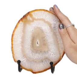 Sliced Brazilian Crystal Agate Lamp N854 | Himalayan Salt Factory