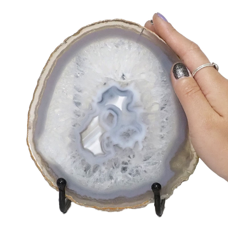 Natural Sliced Brazilian Crystal Agate Lamp N858 5 Sliced Brazilian Crystal Agate Lamp N858 | Himalayan Salt Factory