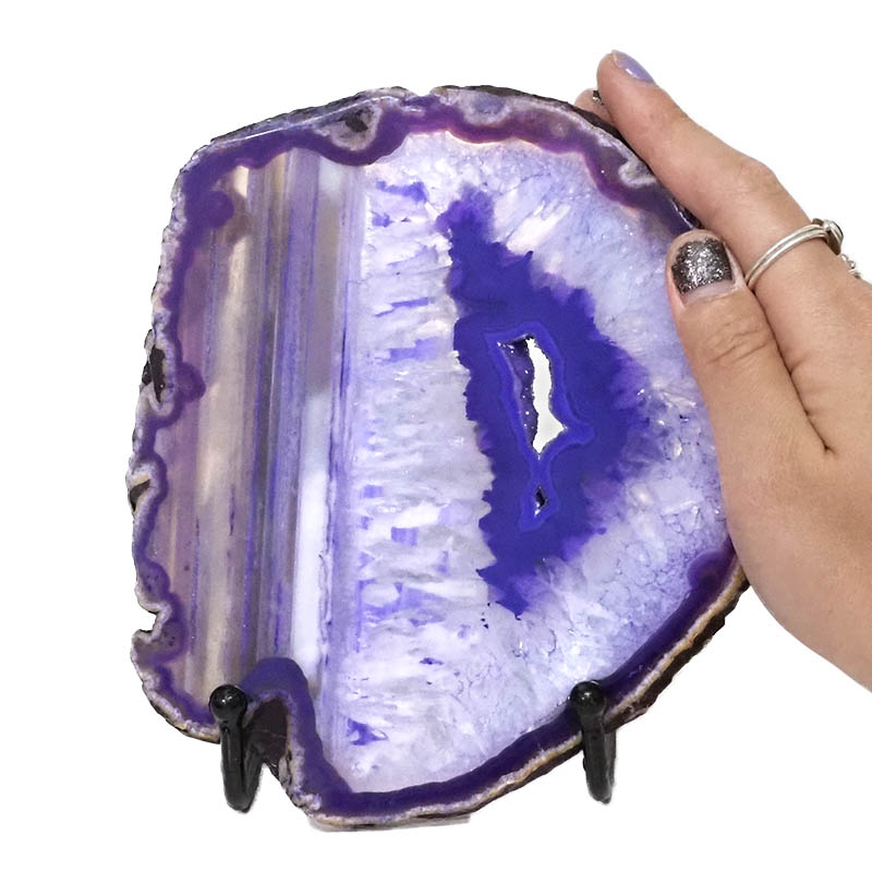 Sliced Brazilian Crystal Agate Lamp N916 5 Sliced Brazilian Crystal Agate Lamp N916 | Himalayan Salt Factory