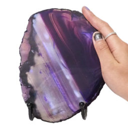 Sliced Brazilian Crystal Agate Lamp N927 | Himalayan Salt Factory