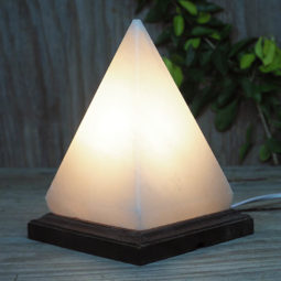 White Pyramid Salt Lamp - Timber Base (12V-12W) 11 White Pyramid Salt Lamp - Timber Base (12V-12W) | Himalayan Salt Factory