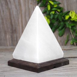 White Pyramid Salt Lamp - Timber Base (12V-12W) 13 White Pyramid Salt Lamp - Timber Base (12V-12W) | Himalayan Salt Factory