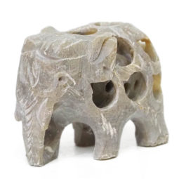 Hand Carved Soap Stone Elephant Crystal | Himalayan Salt Factory