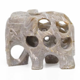 Hand Carved Soap Stone Elephant Crystal | Himalayan Salt Factory