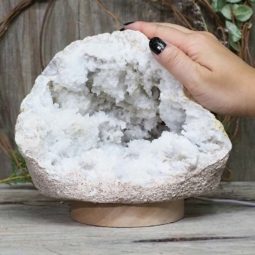 3.0kg Natural Calcite Geode Lamp with Large LED Light Base DS1249 9 3.0kg Natural Calcite Geode Lamp with Large LED Light Base DS1249 | Himalayan Salt Factory