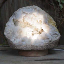 3.0kg Natural Calcite Geode Lamp with Large LED Light Base DS1249 | Himalayan Salt Factory