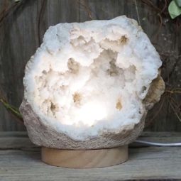 1.959kg Natural Calcite Geode Lamp with Large LED Light Base DS1256 | Himalayan Salt Factory