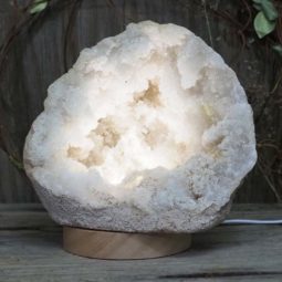 1.752kg Natural Calcite Geode Lamp with Large LED Light Base DS1257 | Himalayan Salt Factory