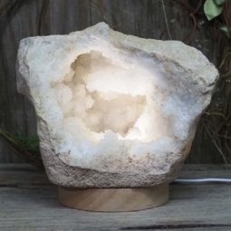 3.148kg Natural Calcite Geode Lamp with Large LED Light Base DS1258 | Himalayan Salt Factory