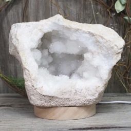 3.148kg Natural Calcite Geode Lamp with Large LED Light Base DS1258 8 3.148kg Natural Calcite Geode Lamp with Large LED Light Base DS1258 | Himalayan Salt Factory