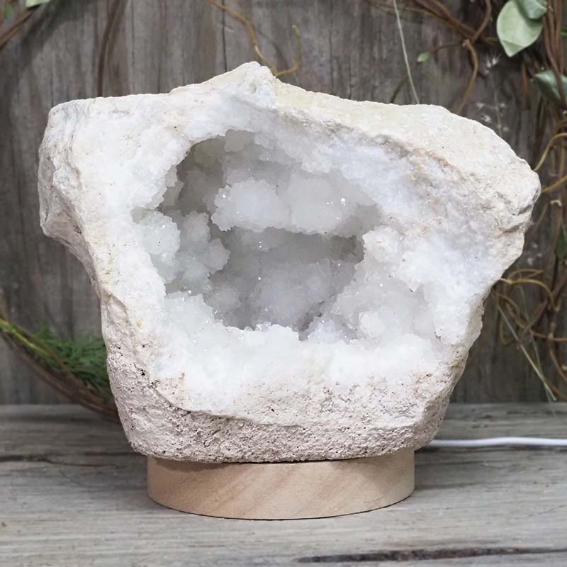 3.148kg Natural Calcite Geode Lamp with Large LED Light Base DS1258 4 3.148kg Natural Calcite Geode Lamp with Large LED Light Base DS1258 | Himalayan Salt Factory