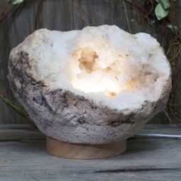 3.76kg Natural Calcite Geode Lamp with Large LED Light Base DS1260 | Himalayan Salt Factory