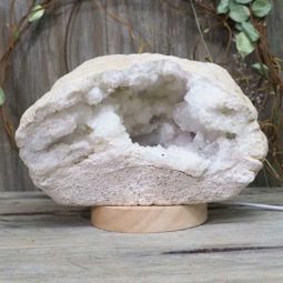 3.39kg Natural Calcite Geode Lamp with Large LED Light Base DS1262 9 Natural Calcite Geode Lamp with Large LED Light Base DS1262 | Himalayan Salt Factory