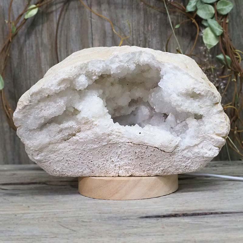 3.39kg Natural Calcite Geode Lamp with Large LED Light Base DS1262 5 Natural Calcite Geode Lamp with Large LED Light Base DS1262 | Himalayan Salt Factory
