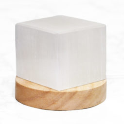 Selenite Cube with LED Light Crystal Large Display Base Pack | Himalayan Salt Factory