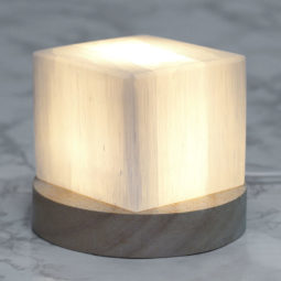 Selenite Cube with LED Light Crystal Large Display Base Pack | Himalayan Salt Factory