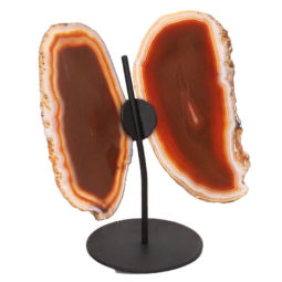 Agate Crystal Butterfly Slices on Metal Stand N1025 | Himalayan Salt Factory