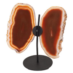 Agate Crystal Butterfly Slices on Metal Stand N1025 | Himalayan Salt Factory