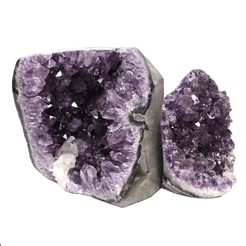 2.80kg Amethyst Polished Crystal Geode Specimen Set 2 Pieces DN609 3 Amethyst Polished Crystal Geode Specimen DN609 | Himalayan Salt Factory