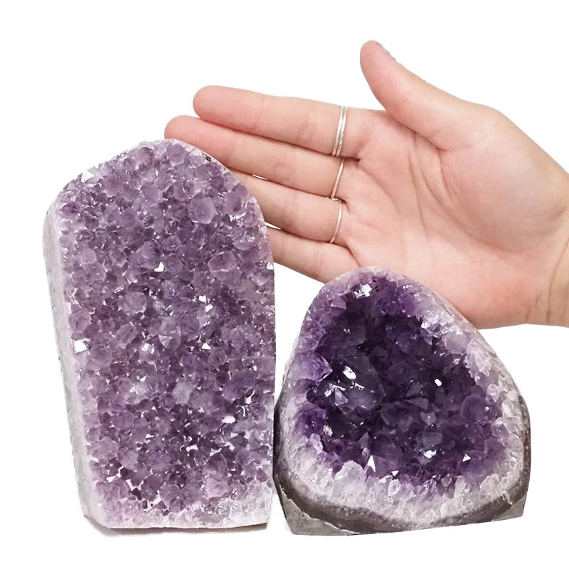 2.22kg Amethyst Polished Crystal Geode Specimen Set 2 Pieces DN623 4 2.22kg Amethyst Polished Crystal Geode Specimen DN623 | Himalayan Salt Factory
