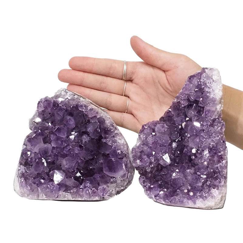 2.39kg Amethyst Polished Crystal Geode Specimen Set 2 Pieces DN625 4 2.39kg Amethyst Polished Crystal Geode Specimen DN625 | Himalayan Salt Factory