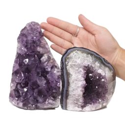 2.67kg Amethyst Polished Crystal Geode Specimen Set 2 Pieces DN650 5 Amethyst Polished Crystal Geode Specimen Set 2 Pieces DN650 | Himalayan Salt Factory