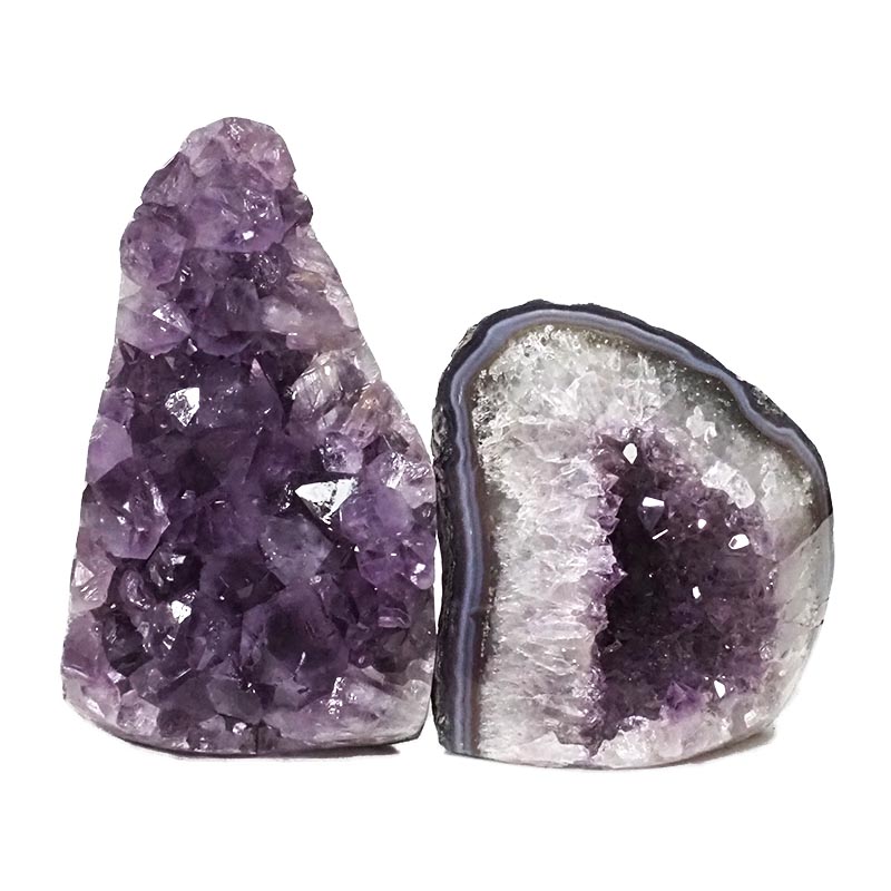 2.67kg Amethyst Polished Crystal Geode Specimen Set 2 Pieces DN650 3 Amethyst Polished Crystal Geode Specimen Set 2 Pieces DN650 | Himalayan Salt Factory