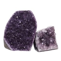 Amethyst Polished Crystal Geode Specimen Set 2 Pieces DN654 | Himalayan Salt Factory