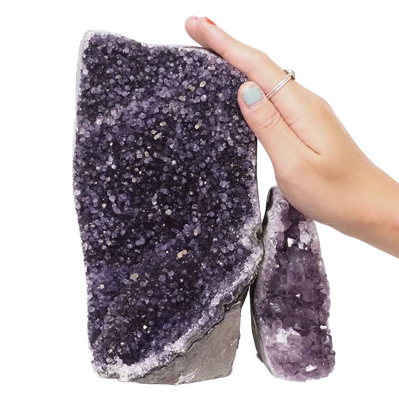2.92kg Amethyst Polished Crystal Geode Specimen Set 2 Pieces DN656 4 Amethyst Polished Crystal Geode Specimen Set 2 Pieces DN656 | Himalayan Salt Factory