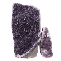 Amethyst Polished Crystal Geode Specimen Set 2 Pieces DN656 | Himalayan Salt Factory