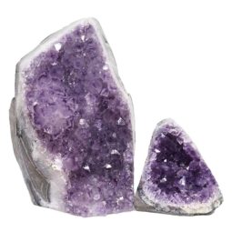 Amethyst Polished Crystal Geode Specimen Set 2 Pieces DN661 | Himalayan Salt Factory