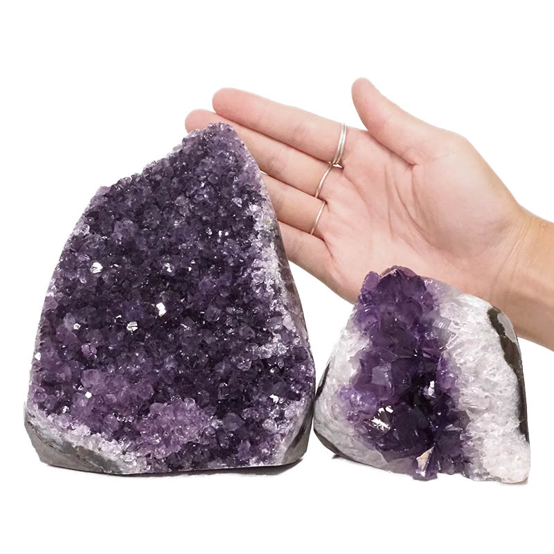 2.79kg Amethyst Polished Crystal Geode Specimen Set 2 Pieces DN663 4 Amethyst Polished Crystal Geode Specimen Set 2 Pieces DN663 | Himalayan Salt Factory