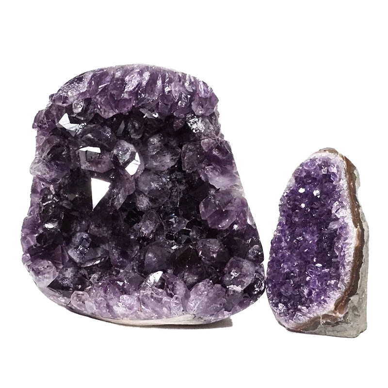 3.06kg Amethyst Polished Crystal Geode Specimen Set 2 Pieces DN665 3 Amethyst Polished Crystal Geode Specimen Set 2 Pieces DN665 | Himalayan Salt Factory