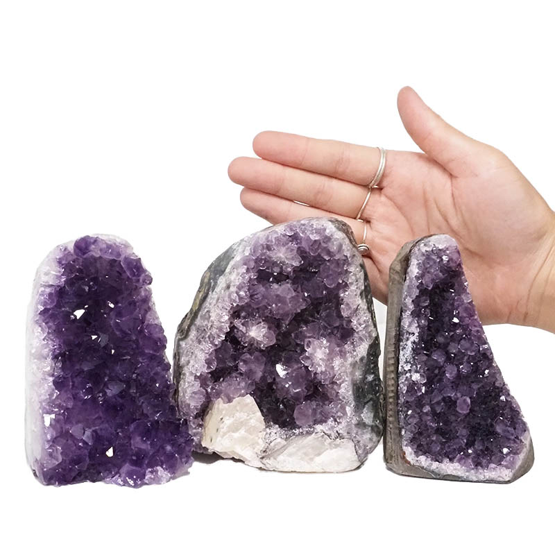 2.30kg Amethyst Polished Crystal Geode Specimen Set 3 Pieces DN635 4 2.30kg Amethyst Polished Crystal Geode Specimen DN635 | Himalayan Salt Factory