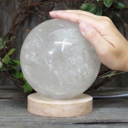 2.61kg Clear Quartz Polished Sphere with LED Light Large Display Base DS1305 17 2.61kg Clear Quartz Polished Sphere with LED Light Large Display Base DS1305