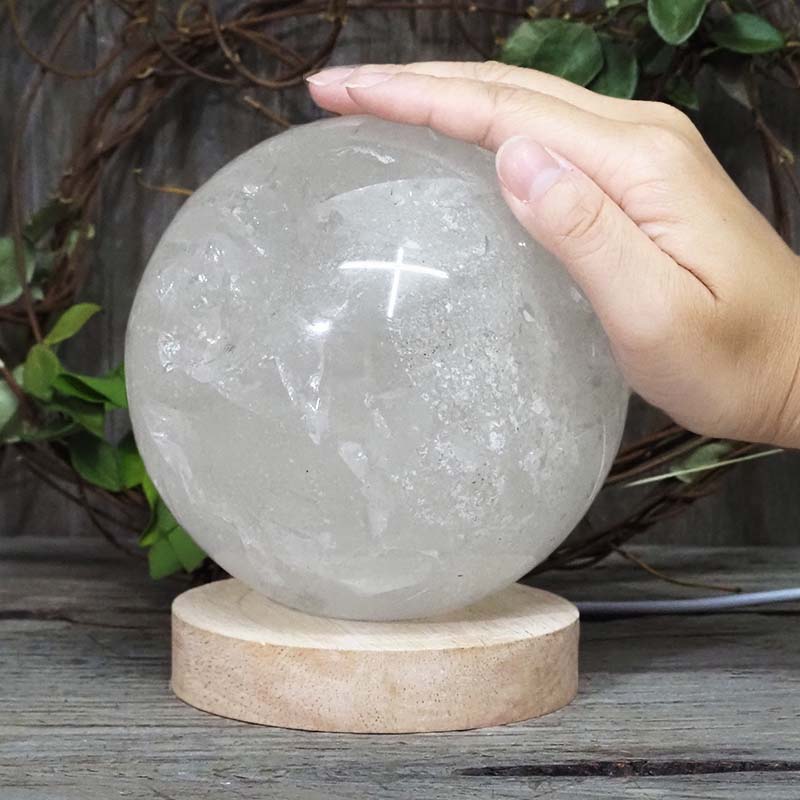 2.61kg Clear Quartz Polished Sphere with LED Light Large Display Base DS1305 7 2.61kg Clear Quartz Polished Sphere with LED Light Large Display Base DS1305