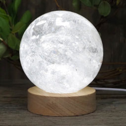 0.84kg Clear Quartz Polished Sphere with LED Light Small Display Base DS1307 14 0.84kg Clear Quartz Polished Sphere with LED Light Small Display Base DS1307