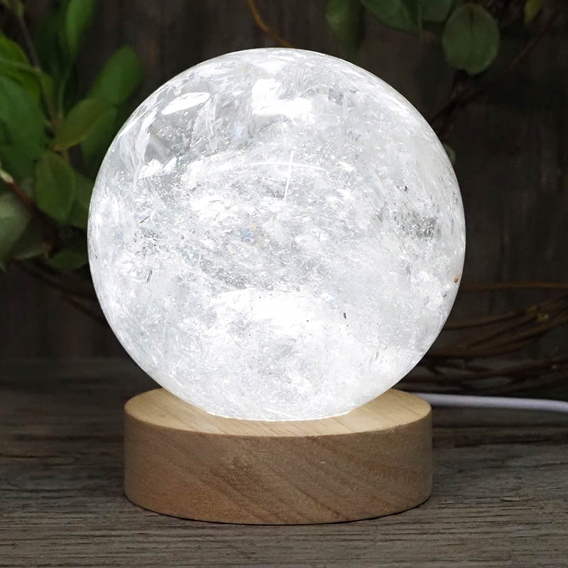 0.84kg Clear Quartz Polished Sphere with LED Light Small Display Base DS1307 4 0.84kg Clear Quartz Polished Sphere with LED Light Small Display Base DS1307