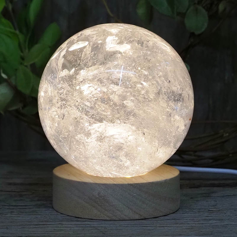 0.84kg Clear Quartz Polished Sphere with LED Light Small Display Base DS1307 5 0.84kg Clear Quartz Polished Sphere with LED Light Small Display Base DS1307