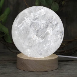 0.92kg Clear Quartz Polished Sphere with LED Light Small Display Base DS1308 14 0.92kg Clear Quartz Polished Sphere with LED Light Small Display Base DS1308