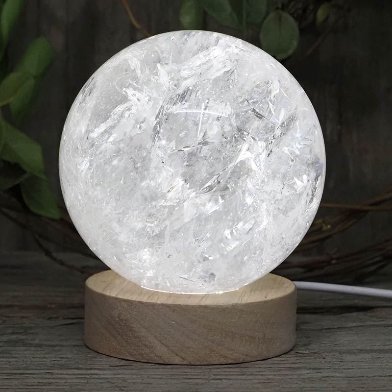 0.92kg Clear Quartz Polished Sphere with LED Light Small Display Base DS1308 4 0.92kg Clear Quartz Polished Sphere with LED Light Small Display Base DS1308